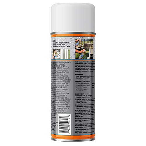Gorilla Waterproof Patch & Seal Rubberized Sealant Spray, Crystal Clear, 14 Ounce (Pack of 1) - Seals Out Water, Air, and Moisture