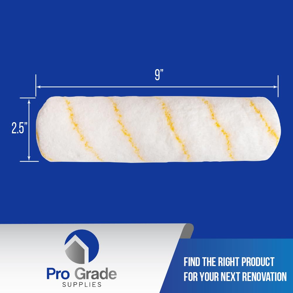 Pro Grade - Paint Roller Covers - 1/2 X 9 Inch Microfiber 5 Pack