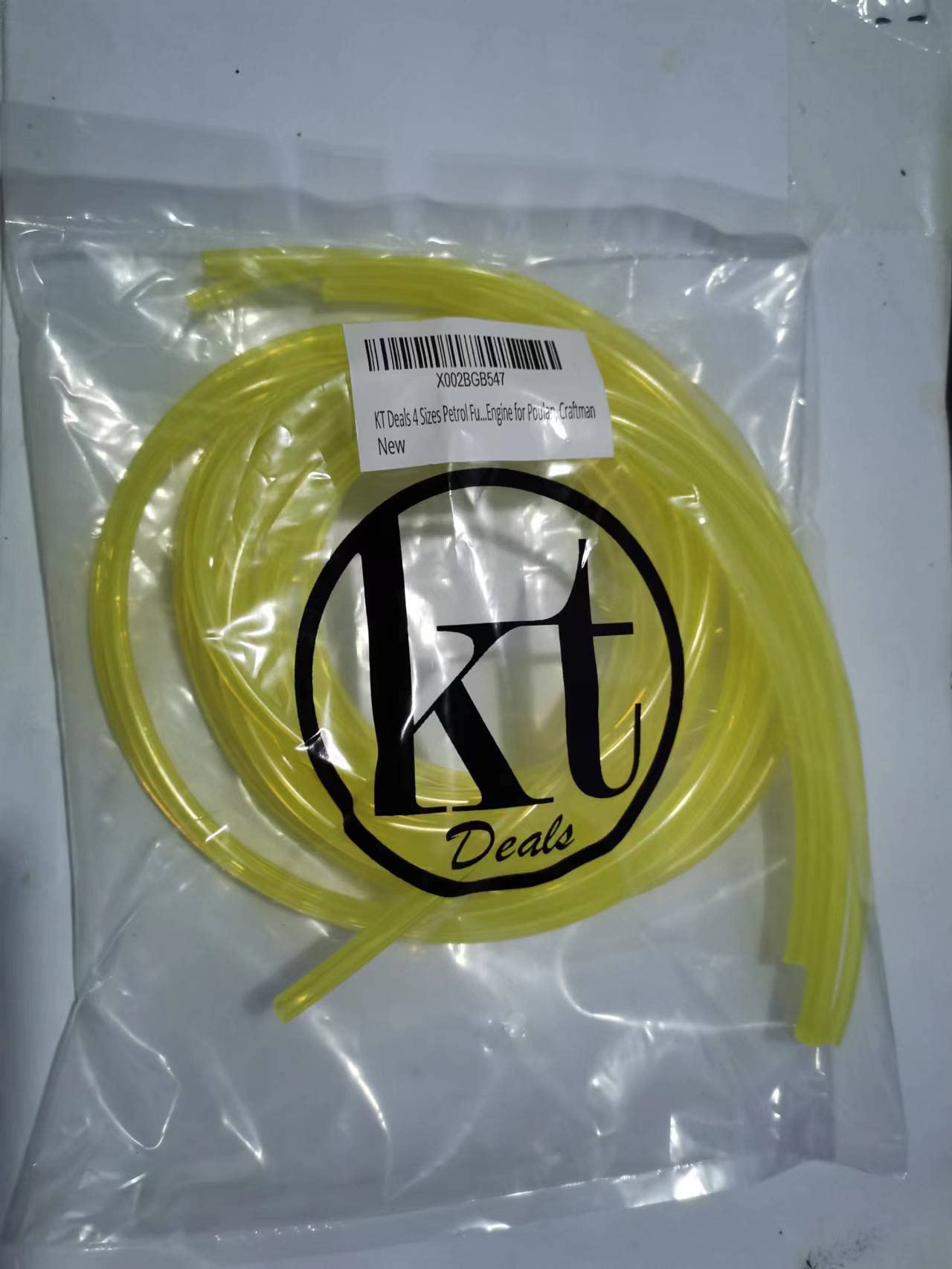 4 Sizes Petrol Fuel Gas Line Pipe Hose Tubing For String Trimmer Chainsaw Blower Lawn Mower and other Power Tools For 2 Cycle Small Engine Poulan, Craftman and more (Yellow 4PC)