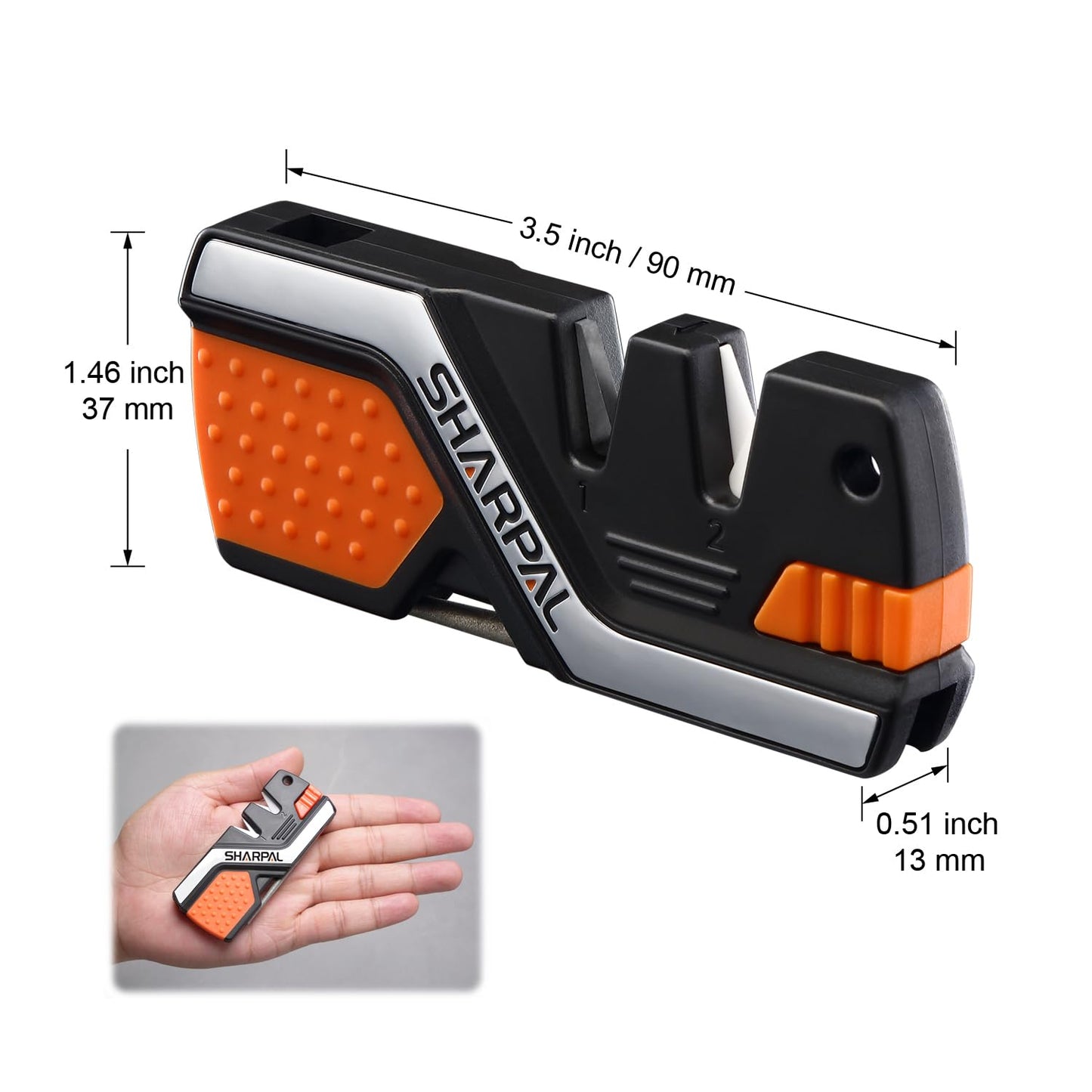 SHARPAL 101N 6-in-1 Pocket Knife Sharpener & Survival Tool – Diamond Sharpening Rod, Fire Starter Ferro Rod, Whistle – Sharpens Straight & Serrated Blades, Repairs & Hones Knives
