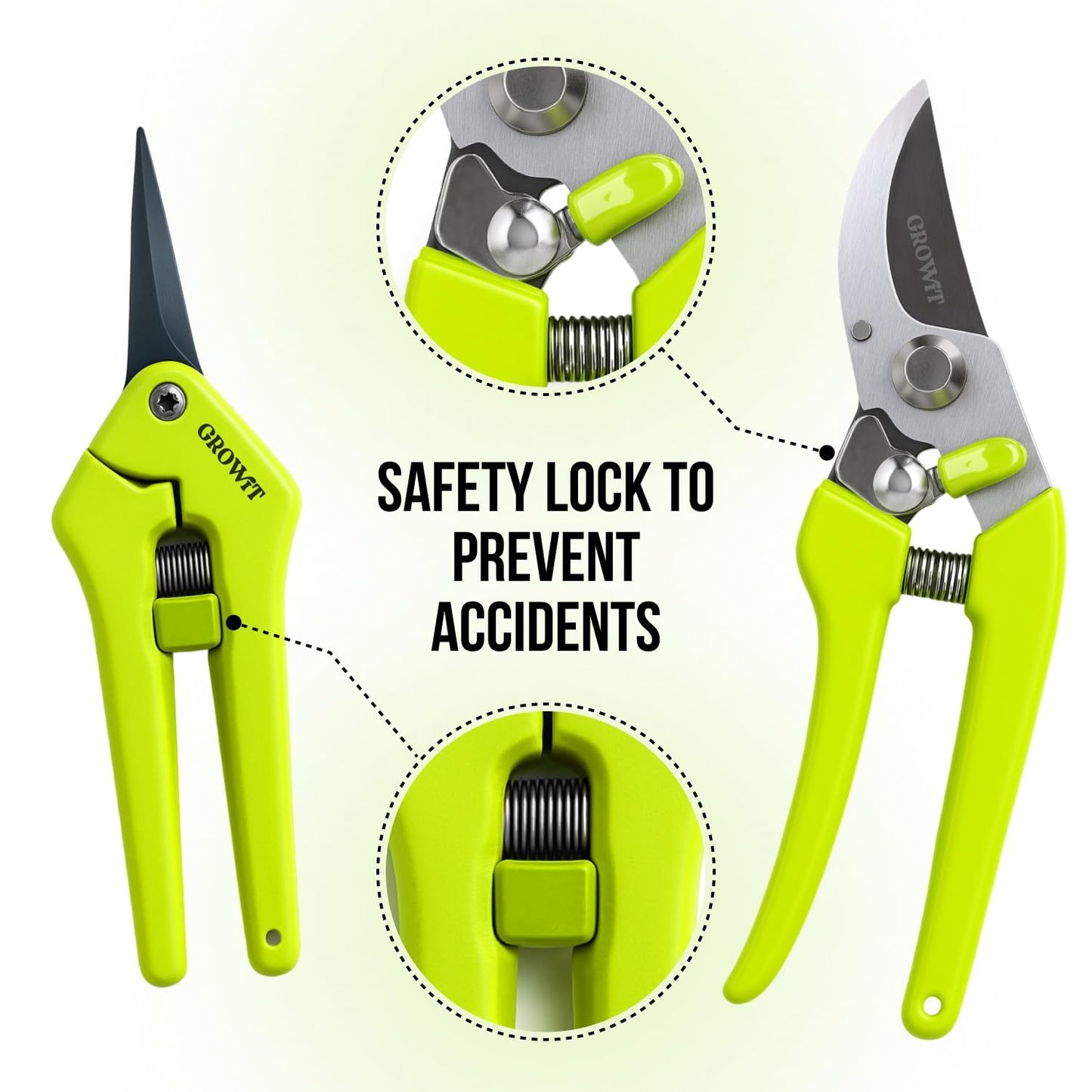 2-Pack Stainless Steel Gardening Scissors, Pruning Shears and Clippers for Gardening