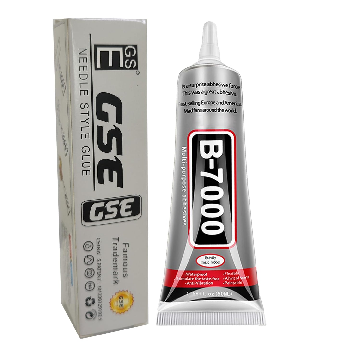 B7000 Jewelry Glue for Making, 1PCS 50ML/1.69 fl oz Clear Adhesive for Rhinestone, Fabric, Multipurpose Super B-7000 for Phone Repair, Nail Art, Wood, Glass, Charms