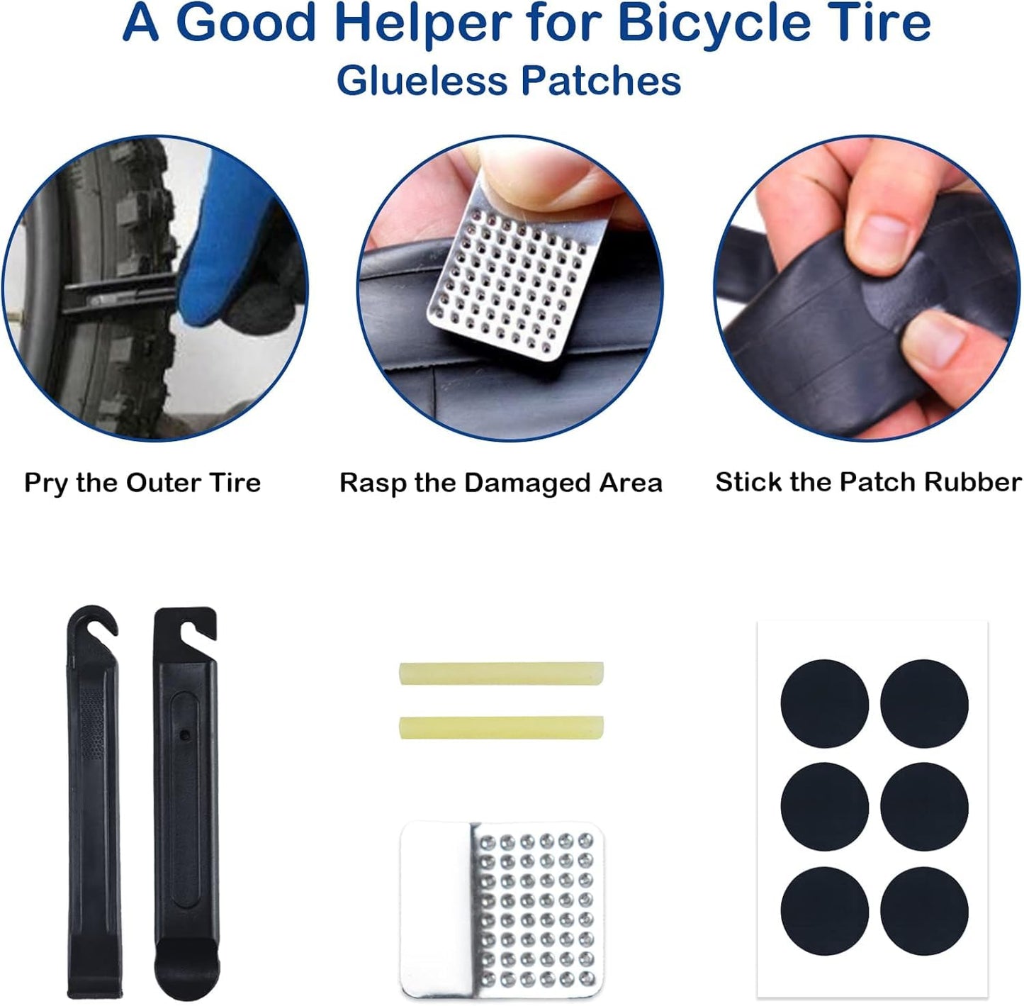 NDakter Bike Repair Kit for Flat Tire Repair, Bicycle Tool Kit Set with Pump Portable for Mountain Road Bike Emergency, Bike Bag with 16 in 1 Multitool and Lever Patch, Accessories for MTB Cycling