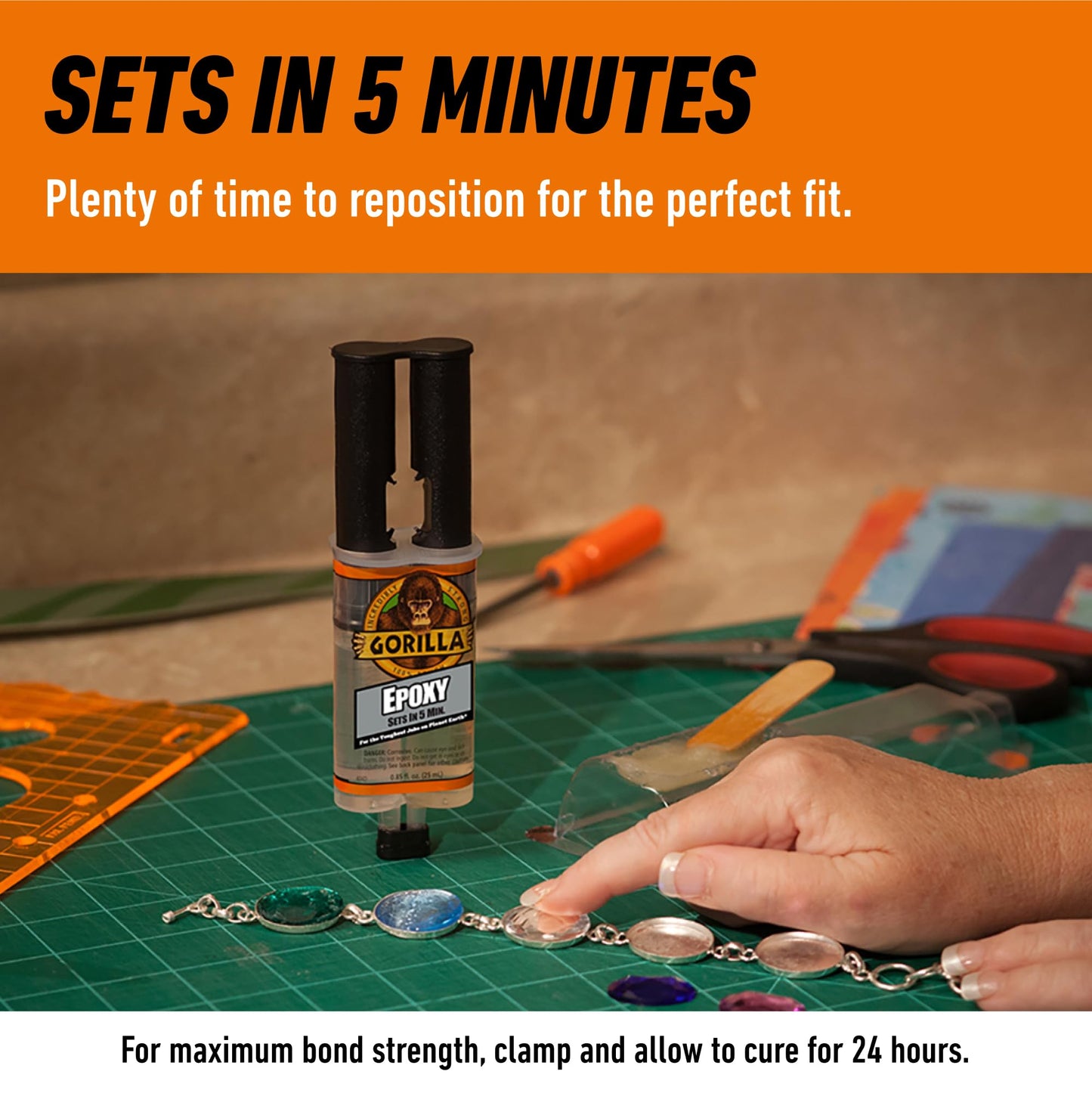 Gorilla 2 Part Epoxy, Clear Epoxy, 0.85 Ounce Syringe (Pack of 1) - 5 Minute Set, Incredibly Strong Bonding