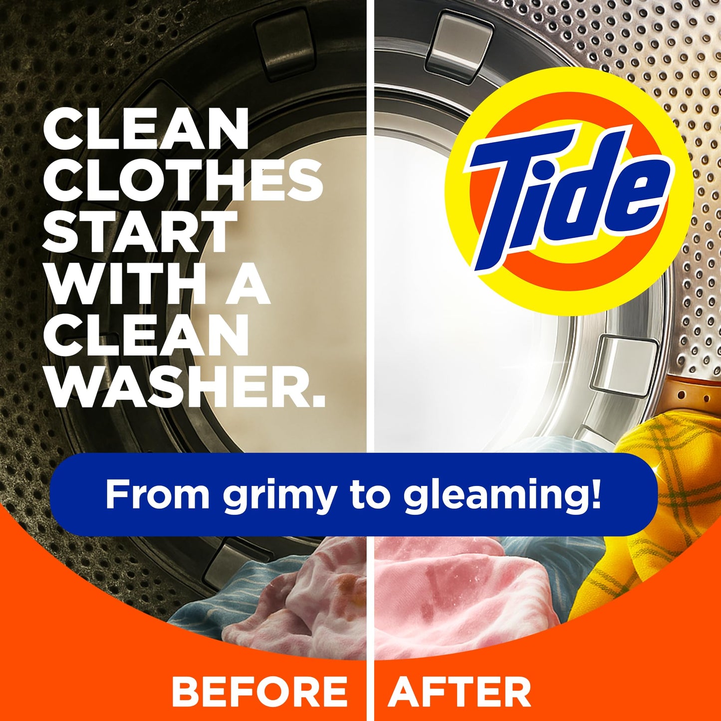 Tide Washing Machine Cleaner, Washer Machine Cleaner with Oxi for Front and Top Loader Washer Machines, Deep Cleaning Residue & Odor Eliminator, 10 Month Supply + Calendar