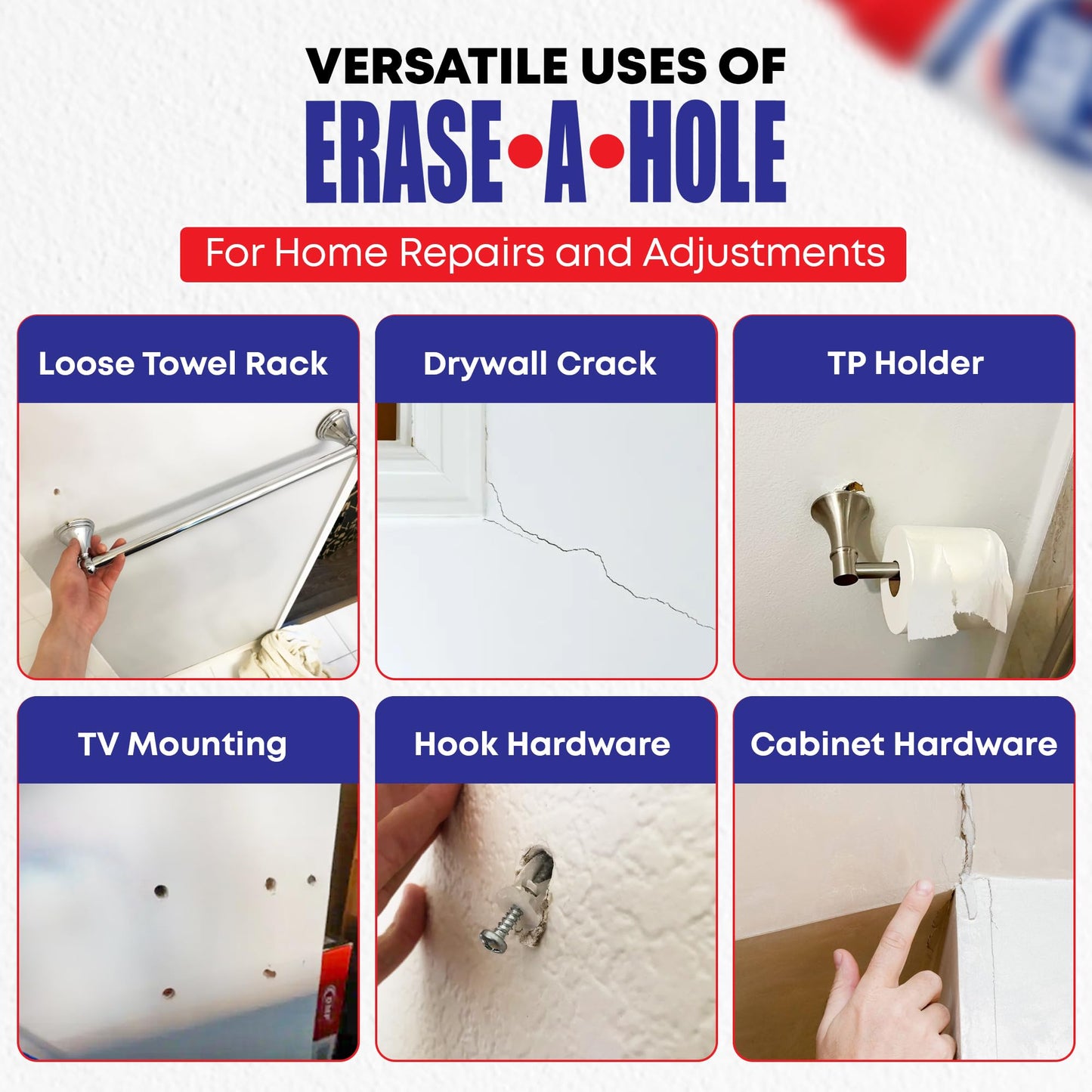 Drywall Repair Putty: A Quick & Easy Solution to Fill The Holes in Your Walls-Also Works on Wood & Plaster (1).5oz…