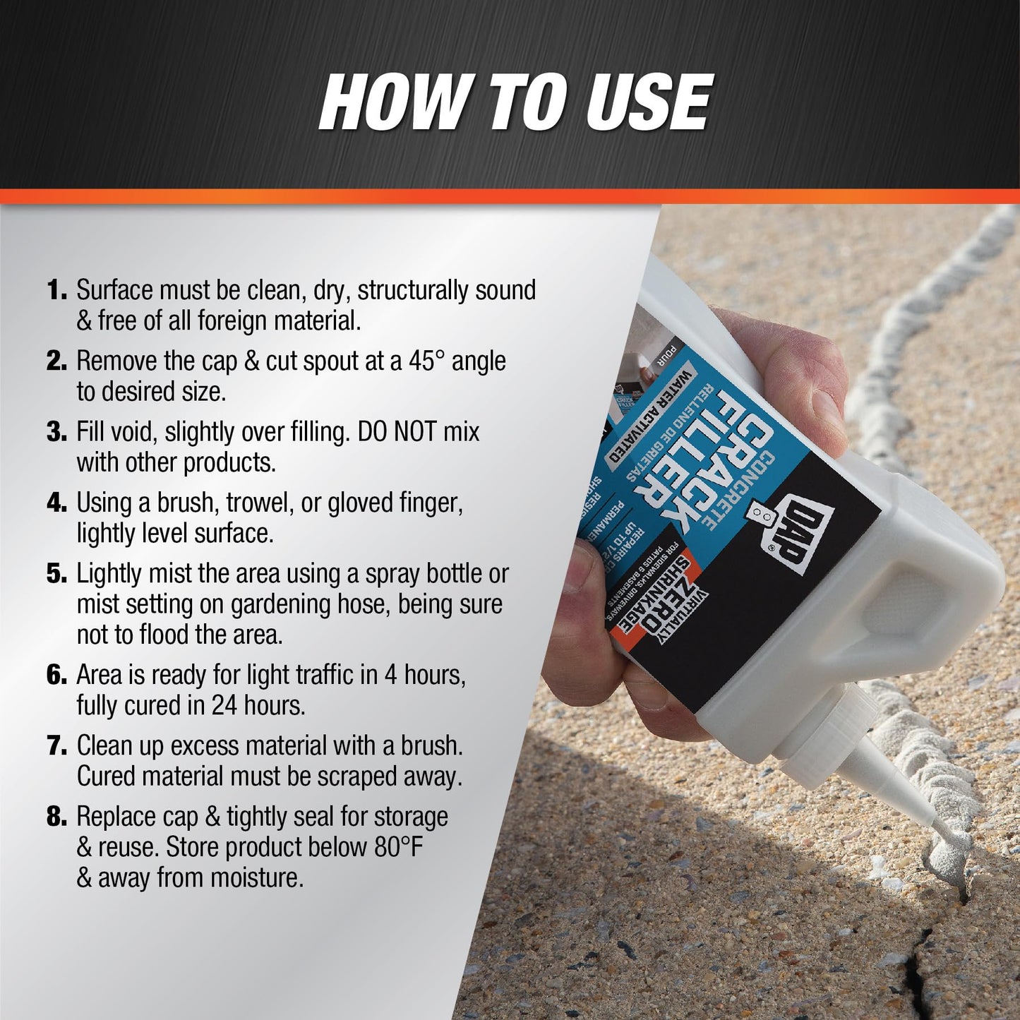 DAP Concrete Crack Filler, Gray, 1.62 lb (7079860500)