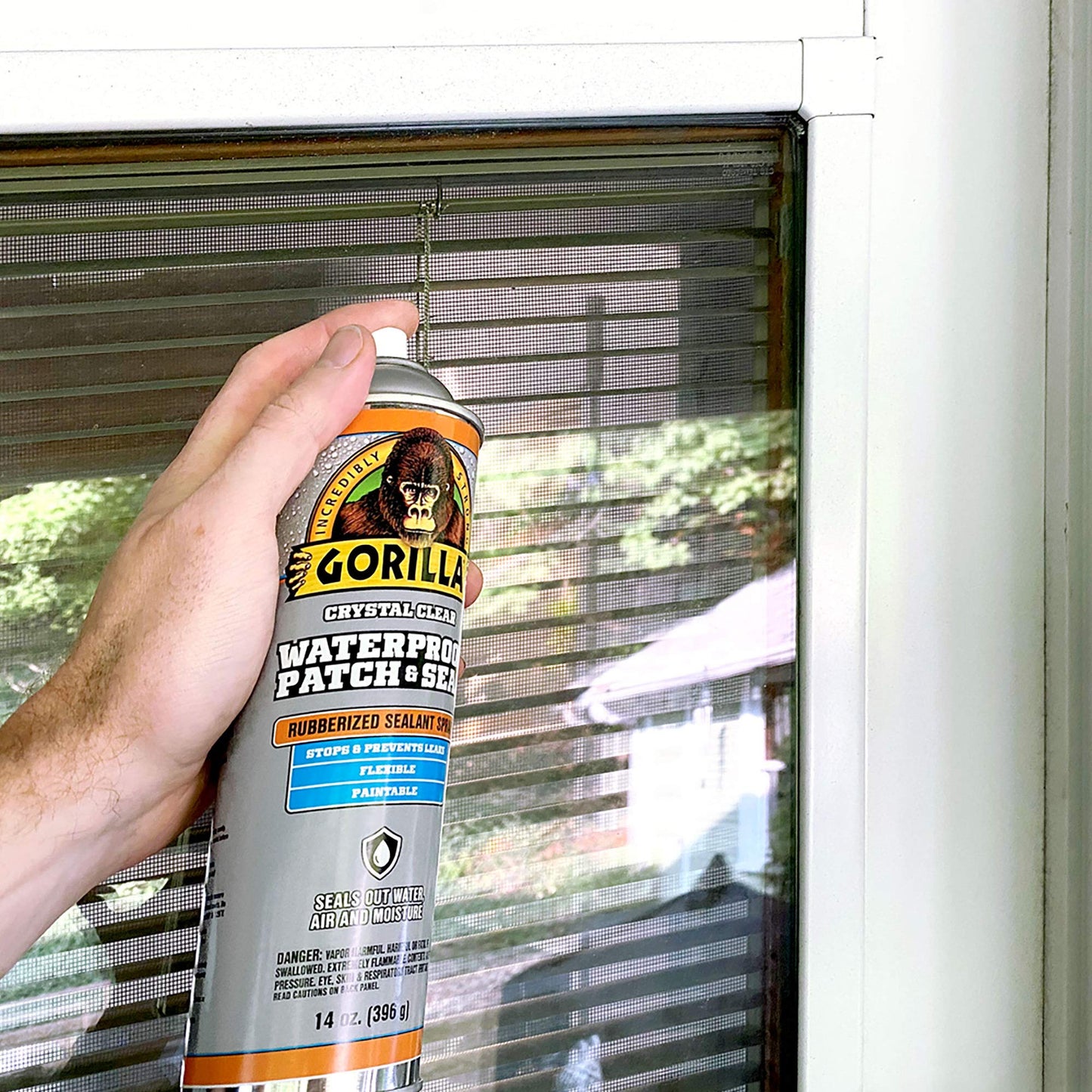 Gorilla Waterproof Patch & Seal Rubberized Sealant Spray, Crystal Clear, 14 Ounce (Pack of 1) - Seals Out Water, Air, and Moisture