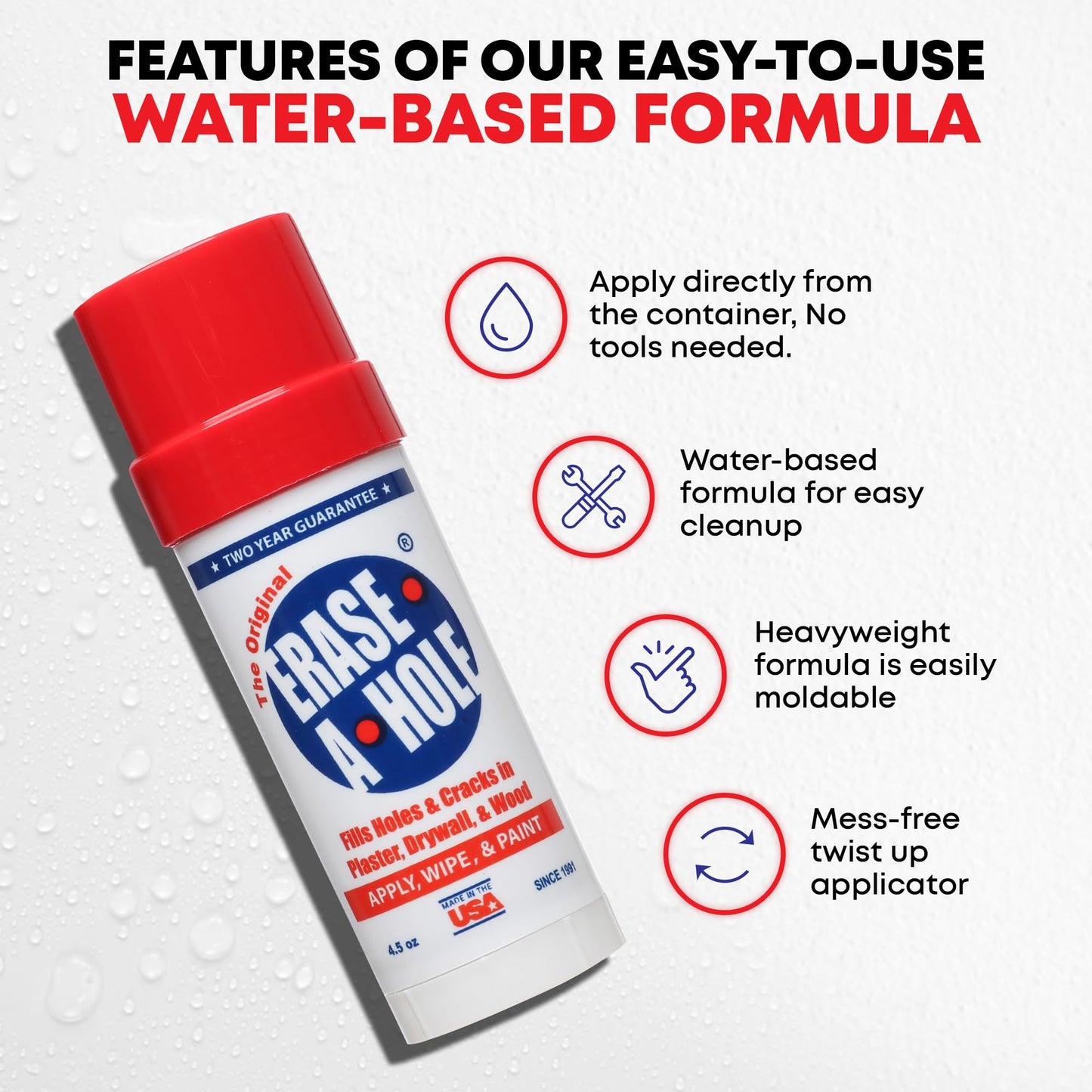 Drywall Repair Putty: A Quick & Easy Solution to Fill The Holes in Your Walls-Also Works on Wood & Plaster (1).5oz…