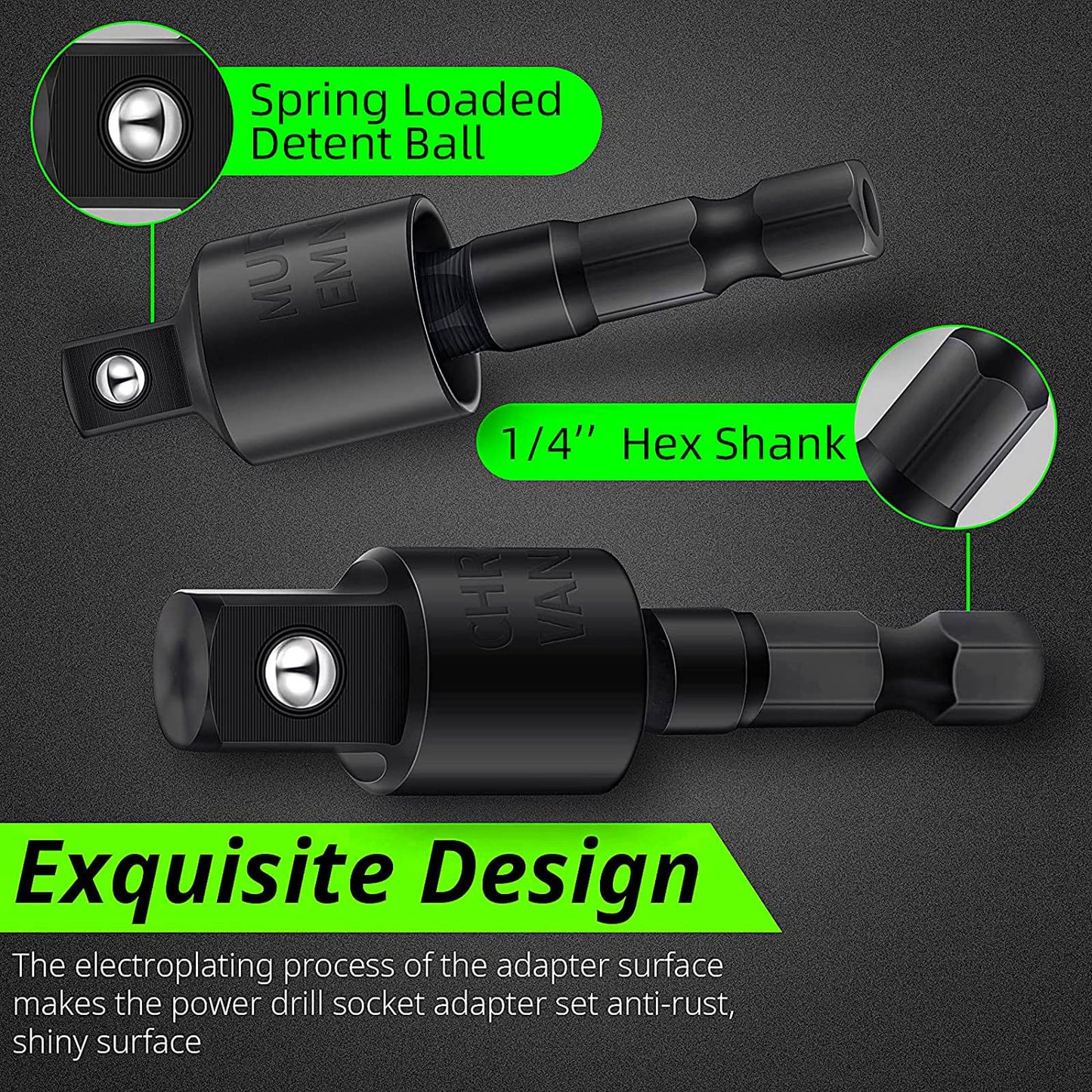 Fruholt Flexible Drill Bit Extension Set with Right Angle Attachment, 360° Rotatable 1/4 3/8 1/2" Impact Grade Socket Adapter Sets for Cordless Drill & Screwdriver, Power Drill & Driver