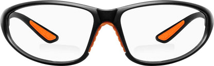 Ironwear Bradford 3030 Series Nylon Protective Safety Glasses with 2.0 Bifocal Lens, Clear Lens, Black Frame (3030-C-2.0), One Size