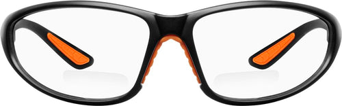 Ironwear Bradford 3030 Series Nylon Protective Safety Glasses with 2.0 Bifocal Lens, Clear Lens, Black Frame (3030-C-2.0), One Size