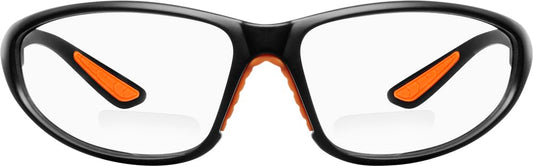 Ironwear Bradford 3030 Series Nylon Protective Safety Glasses with 2.0 Bifocal Lens, Clear Lens, Black Frame (3030-C-2.0), One Size