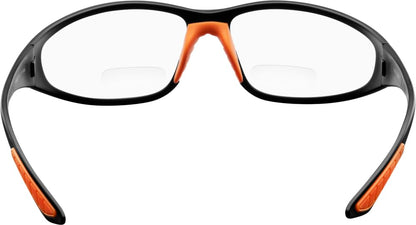 Ironwear Bradford 3030 Series Nylon Protective Safety Glasses with 2.0 Bifocal Lens, Clear Lens, Black Frame (3030-C-2.0), One Size