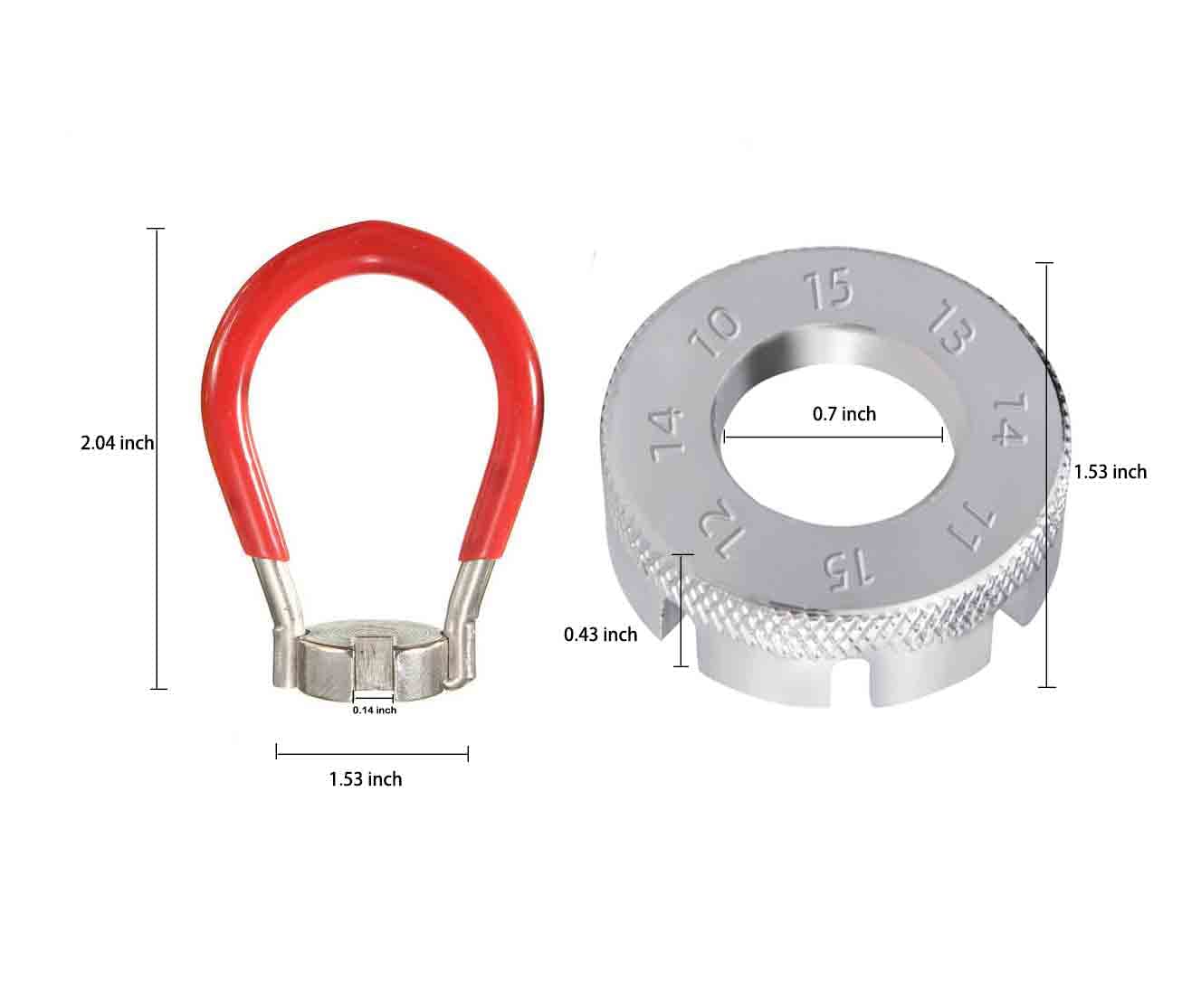 Bike Spoke Adjustment Wrench Bicycle Rim Truing Tool Set of 2