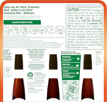 AIR WICK Essential Mist - Triple Refill Hawaii Exotic Papaya & Hibiscus Flower (3X.67) oz.