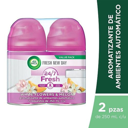 Air Wick Automatic Air Freshener Spray Refill, 2ct, Summer Delights, Odor Neutralization, Essential Oils