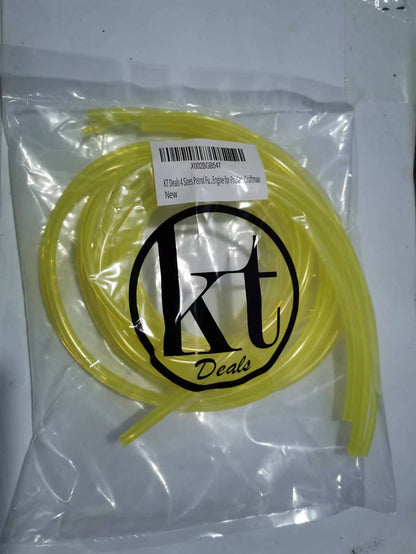 4 Sizes Petrol Fuel Gas Line Pipe Hose Tubing For String Trimmer Chainsaw Blower Lawn Mower and other Power Tools For 2 Cycle Small Engine Poulan, Craftman and more (Yellow 4PC)