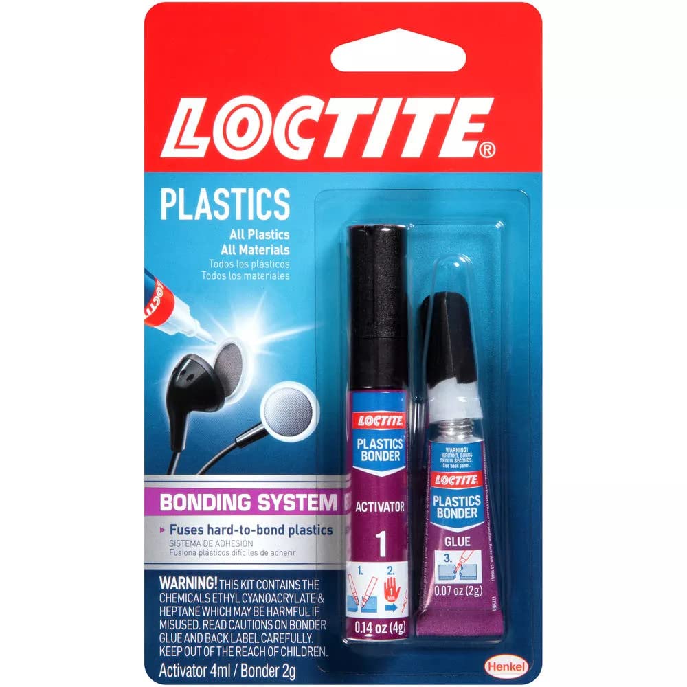 Loctite Super Glue Plastics Bonding System, Clear Kit, 1-0.14 oz Activator Stick + 1-0.07 oz Glue Tube