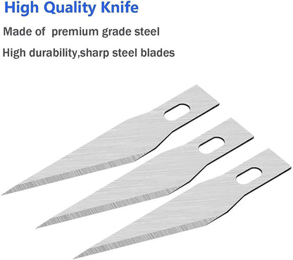 DIYSELF 1PCS Hobby Knife with Safety Cap and Ruler and 20PCS Craft Knife Blades for Crafting