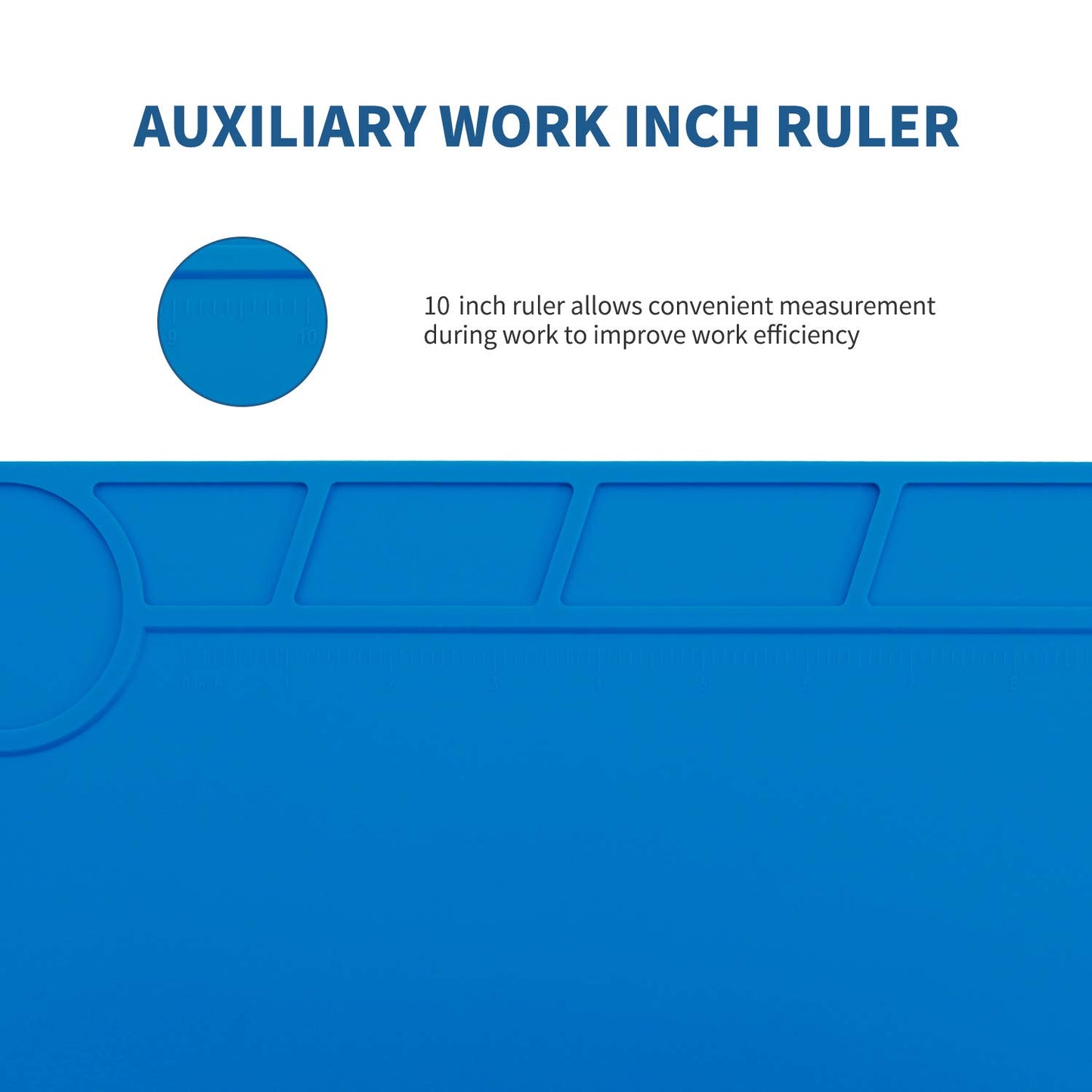 Hengtianmei Heat Insulation Silicone Repair Mat with Scale Ruler and Screw Position for Soldering Iron, Phone and Computer Repair Size: 14 x 10 Inches (H-201)