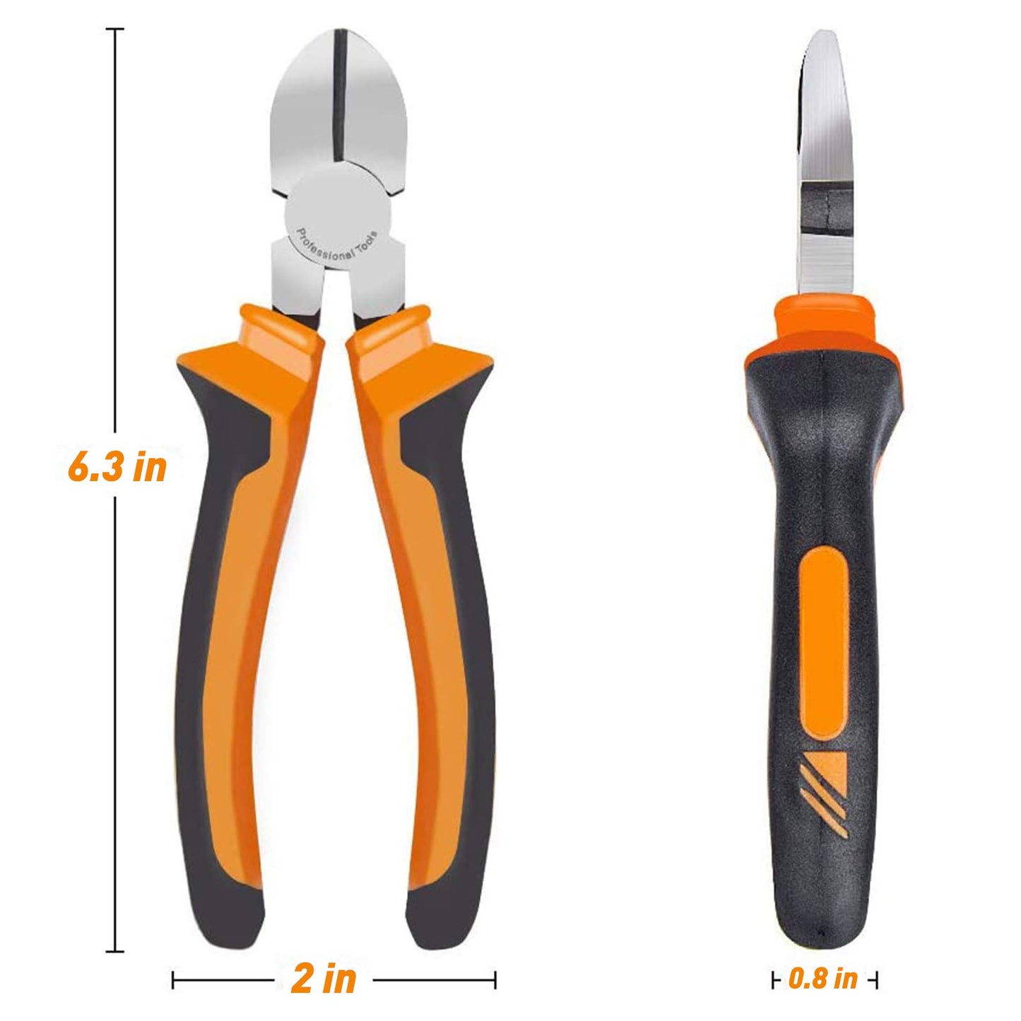 BOENFU Wire Cutter for Artificial Flowers and Crafts, 6 inch Side Cutters Chicken Wire Cutters Heavy Duty Diagonal Cutting Pliers Wire Clippers, Orange