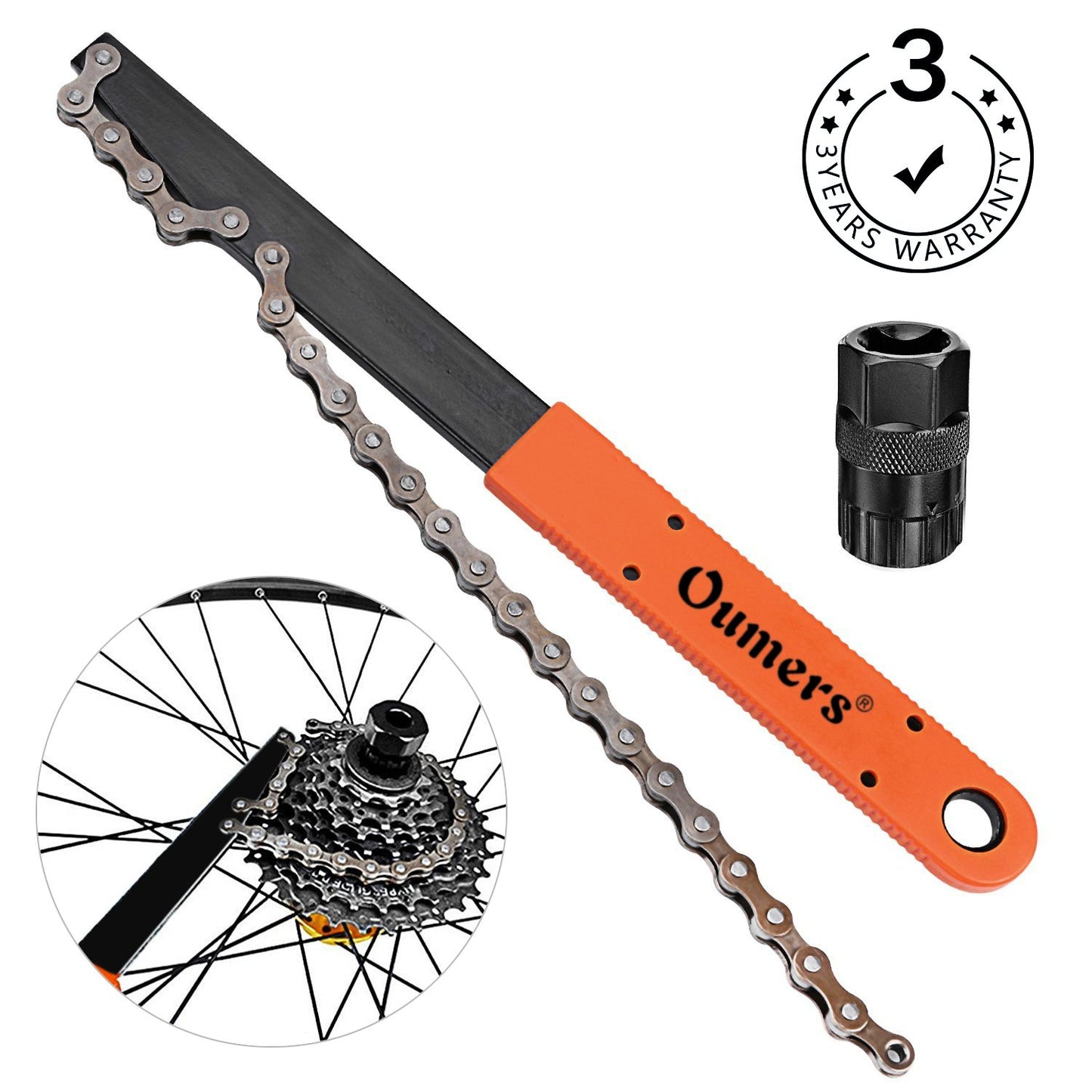 Bike Chain Tools Kit, Upgrade Rotor Lockring Removal Wrench & Chain Whip with Cassette/Bicycle Flywheel Remover Sprocket Remover Tool Pack