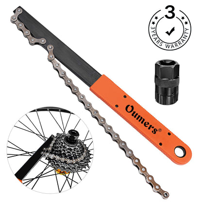 Bike Chain Tools Kit, Upgrade Rotor Lockring Removal Wrench & Chain Whip with Cassette/Bicycle Flywheel Remover Sprocket Remover Tool Pack