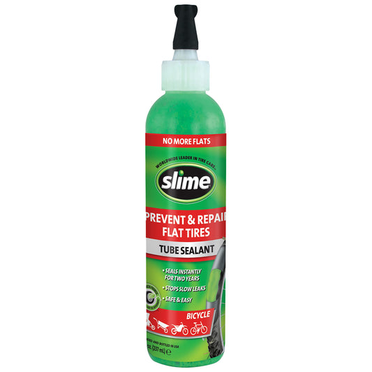 Slime 10003 Bike Tube Puncture Repair Sealant, Prevent and Repair, Suitable for All Bicycles, Non-Toxic, Eco-Friendly, 8oz Bottle