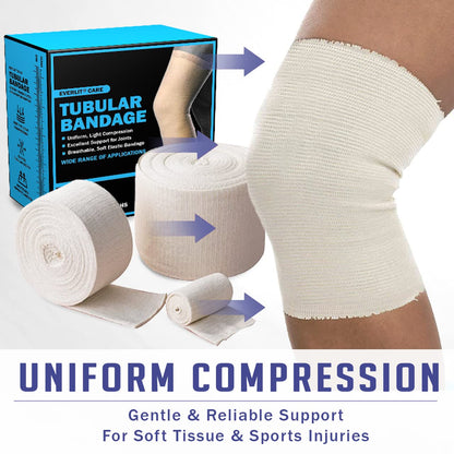 EVERLIT Elasticated Tubular Support Bandage | Stockinette Tubing for Large Arm, Knees, Legs | Light to Moderate Compression Bandage Roll For Tissue Support (Size E | 3.5" x 11 yd)