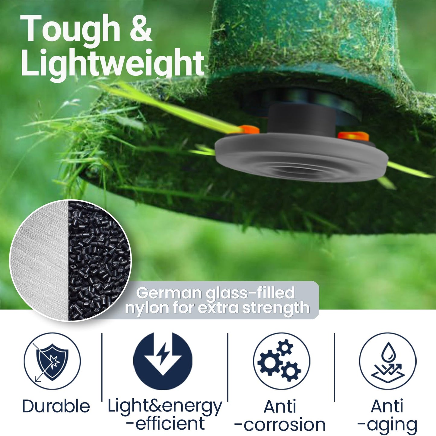 Universal Weed Eater Head, Easy Load String Trimmer Head Replacement Weed Wacker Head for Echo, Ego, Dewalt, Stihl, and Husqvarna, Includes 12pcs 1FT-0.095" Trimmer Line