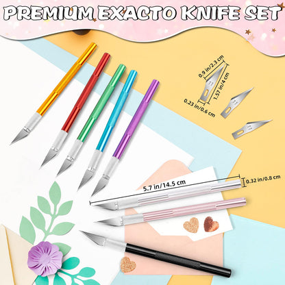 DIYSELF Exacto Knife, 4 PCS Exacto Knives with 40 Exacto Blades #11, Craft Knife, Hobby Knife, Exacto Knife for Crafting, Art, Scrapbooking, Stencil, Precision Exactly Knife for Sculpting, Model