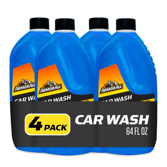 Armor All Foam Action Car Wash Soap, Cleaning Concentrate for Cars, Trucks, and Motorcycles, 64 Fl Oz Bottles (Pack of 4)