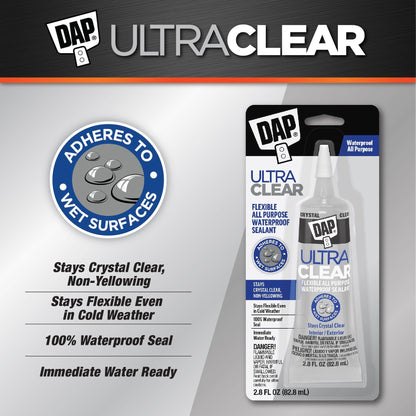 DAP Ultra Clear All Purpose Sealant, Crystal Clear, 2.8 oz (7079800952)