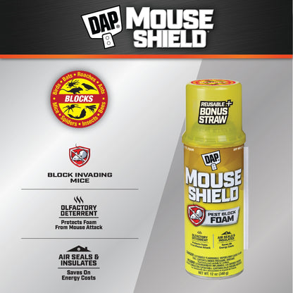 DAP Touch 'n Foam Mouse Shield Foam Sealant & Blocker, Off White, 12 Oz (7565012506)