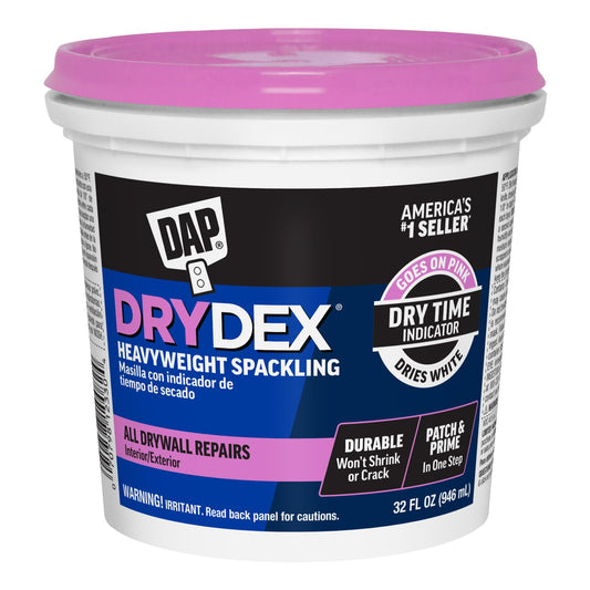 Dap 12330 DryDex Interior/Exterior Spackling, White (1 qt)