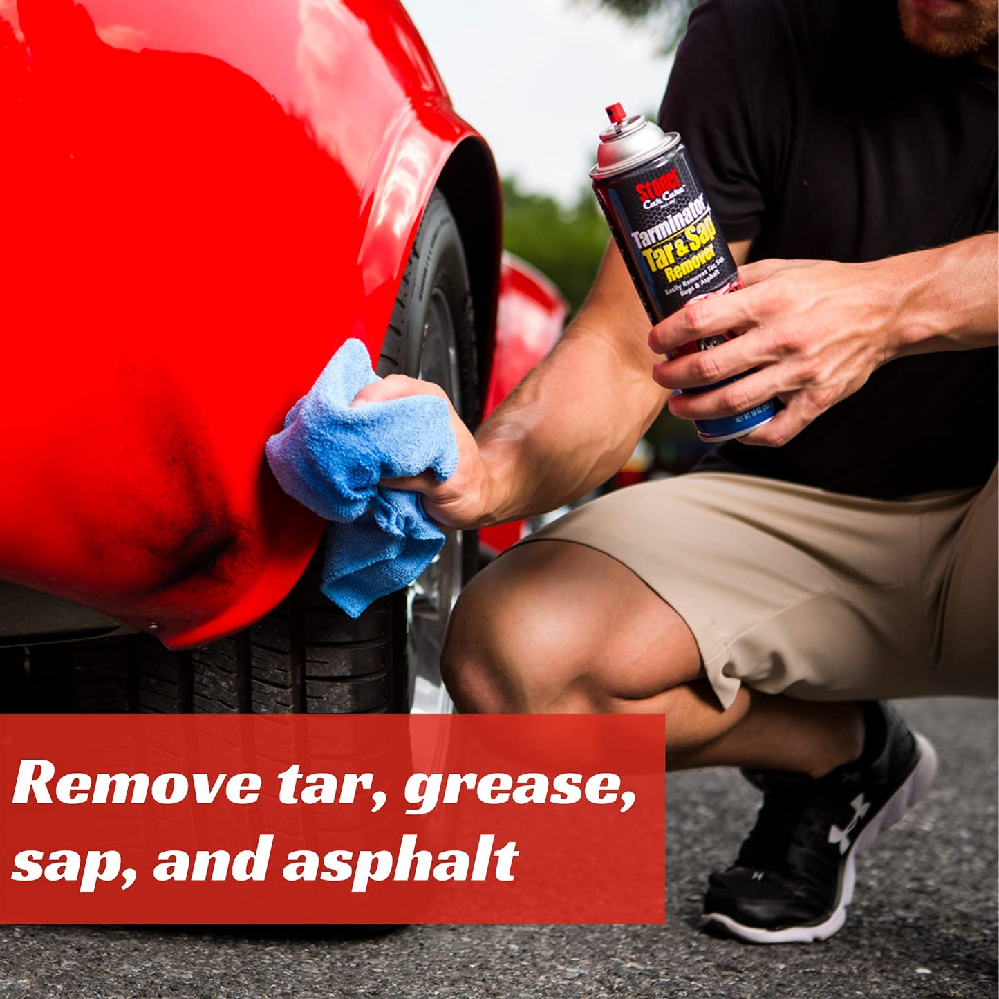 Stoner Car Care 91154 Tarminator Tar, Sap, and Asphalt Remover Spray - Fast Acting Tar and Tree Sap Remover for Cars, Trucks, RVs, Motorcycles, Boats - Safe on Paint, Clear Coat, and Chrome - 10 oz