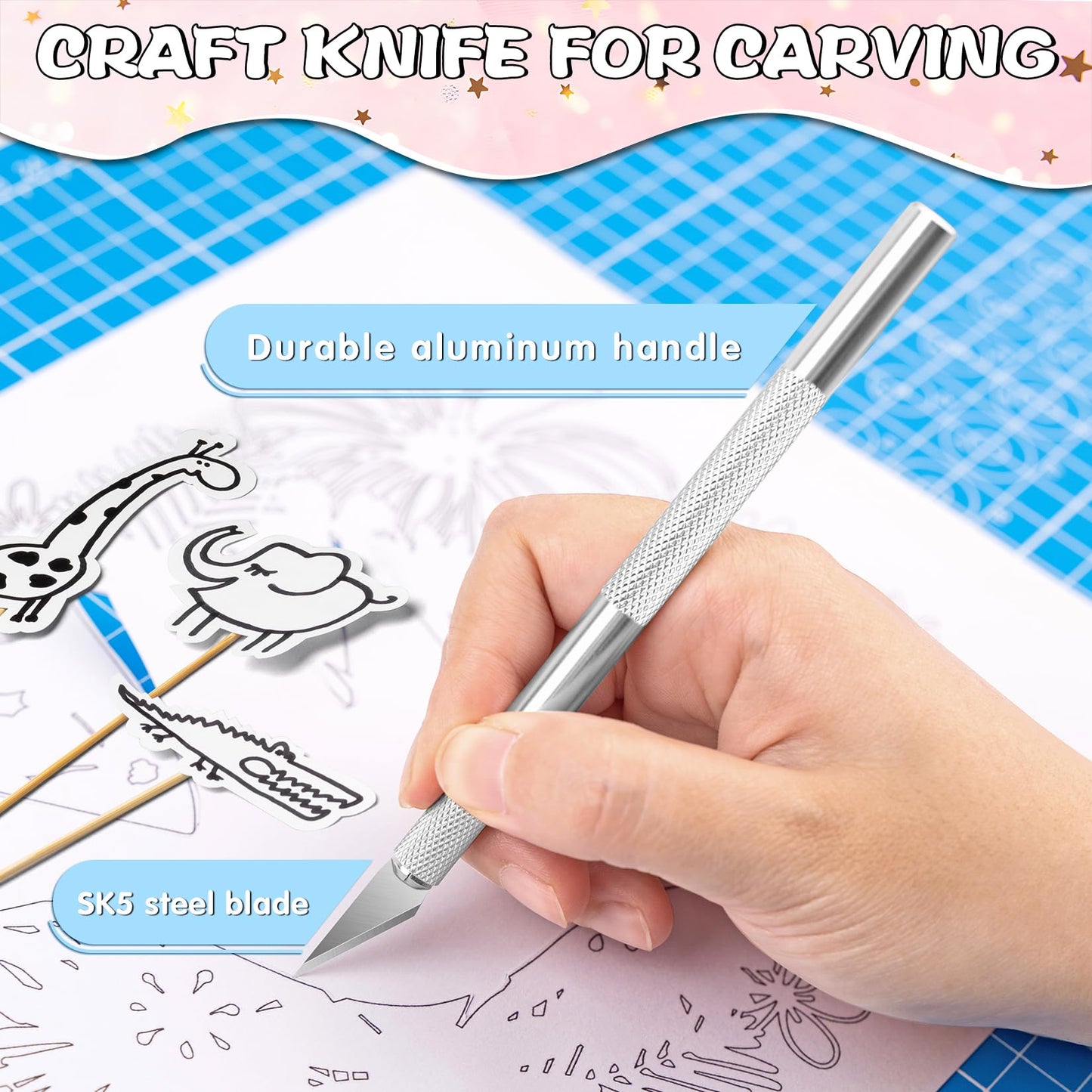 DIYSELF Exacto Knife, 4 PCS Exacto Knives with 40 Exacto Blades #11, Craft Knife, Hobby Knife, Exacto Knife for Crafting, Art, Scrapbooking, Stencil, Precision Exactly Knife for Sculpting, Model