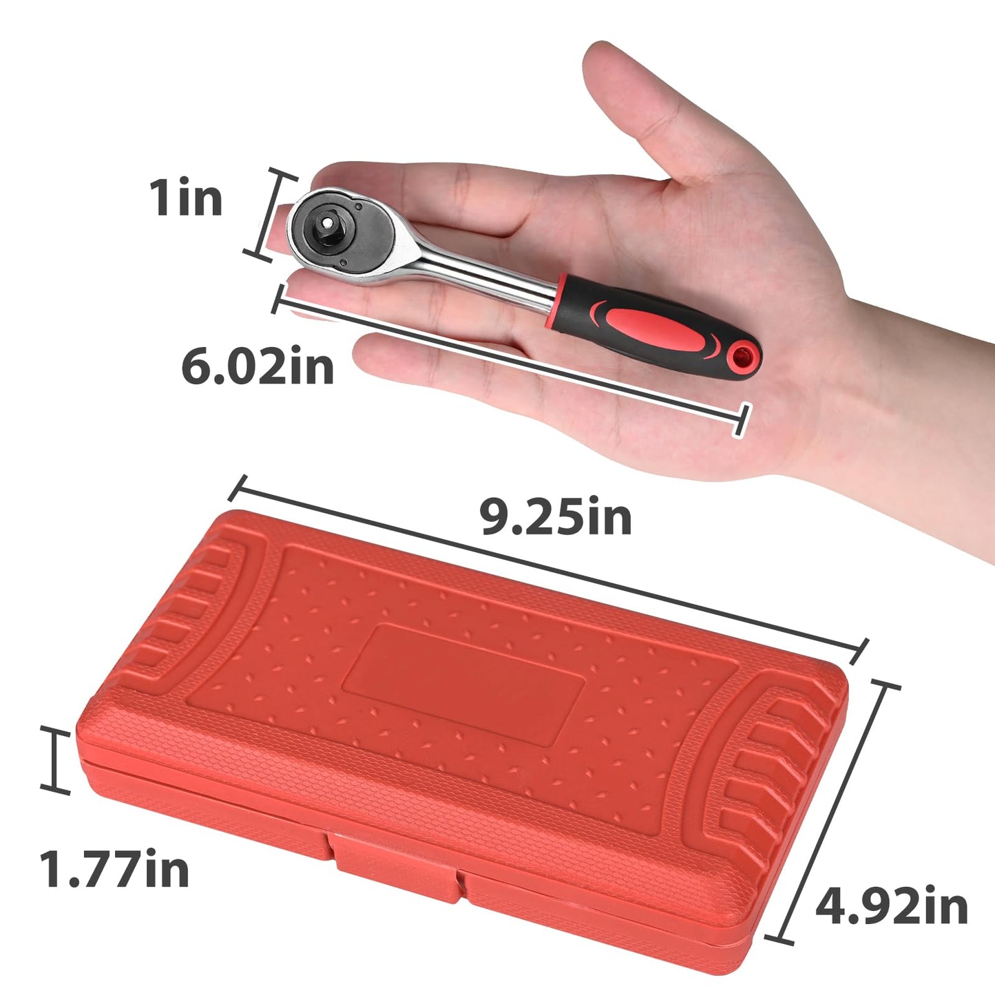 46 Pieces 1/4 inch Drive Socket Ratchet Wrench Set, with Bit Socket Set Metric and Extension Bar for Auto Repairing and Household, with Storage Case
