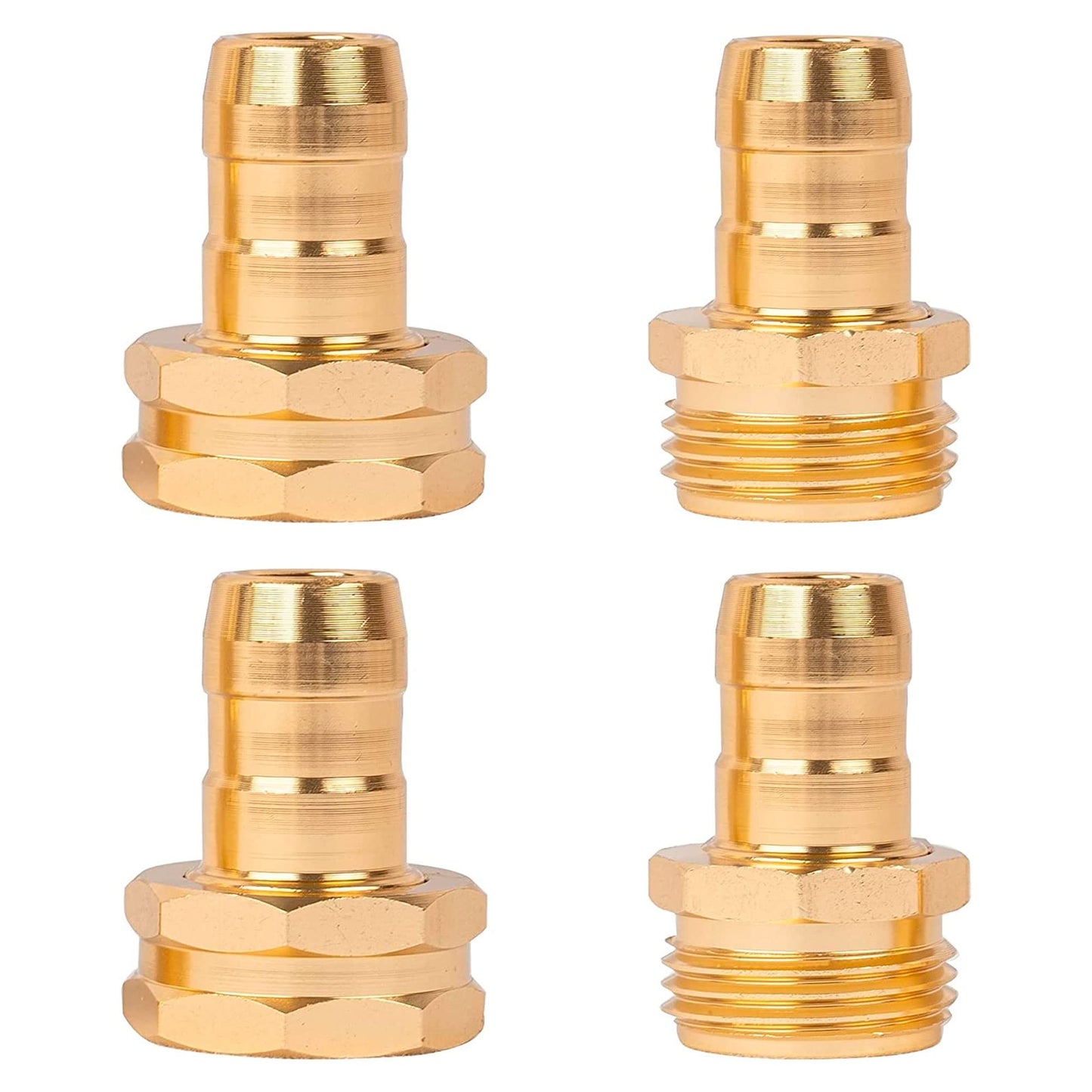 Hourleey Garden Hose Repair Connector with Clamps, Fit for 3/4" or 5/8" Garden Hose Fitting (6-Set)