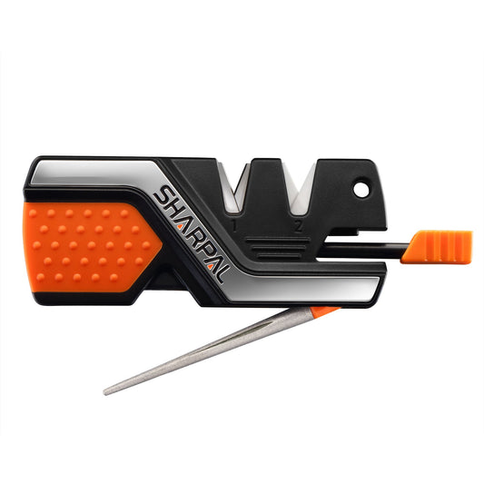 SHARPAL 101N 6-in-1 Pocket Knife Sharpener & Survival Tool – Diamond Sharpening Rod, Fire Starter Ferro Rod, Whistle – Sharpens Straight & Serrated Blades, Repairs & Hones Knives