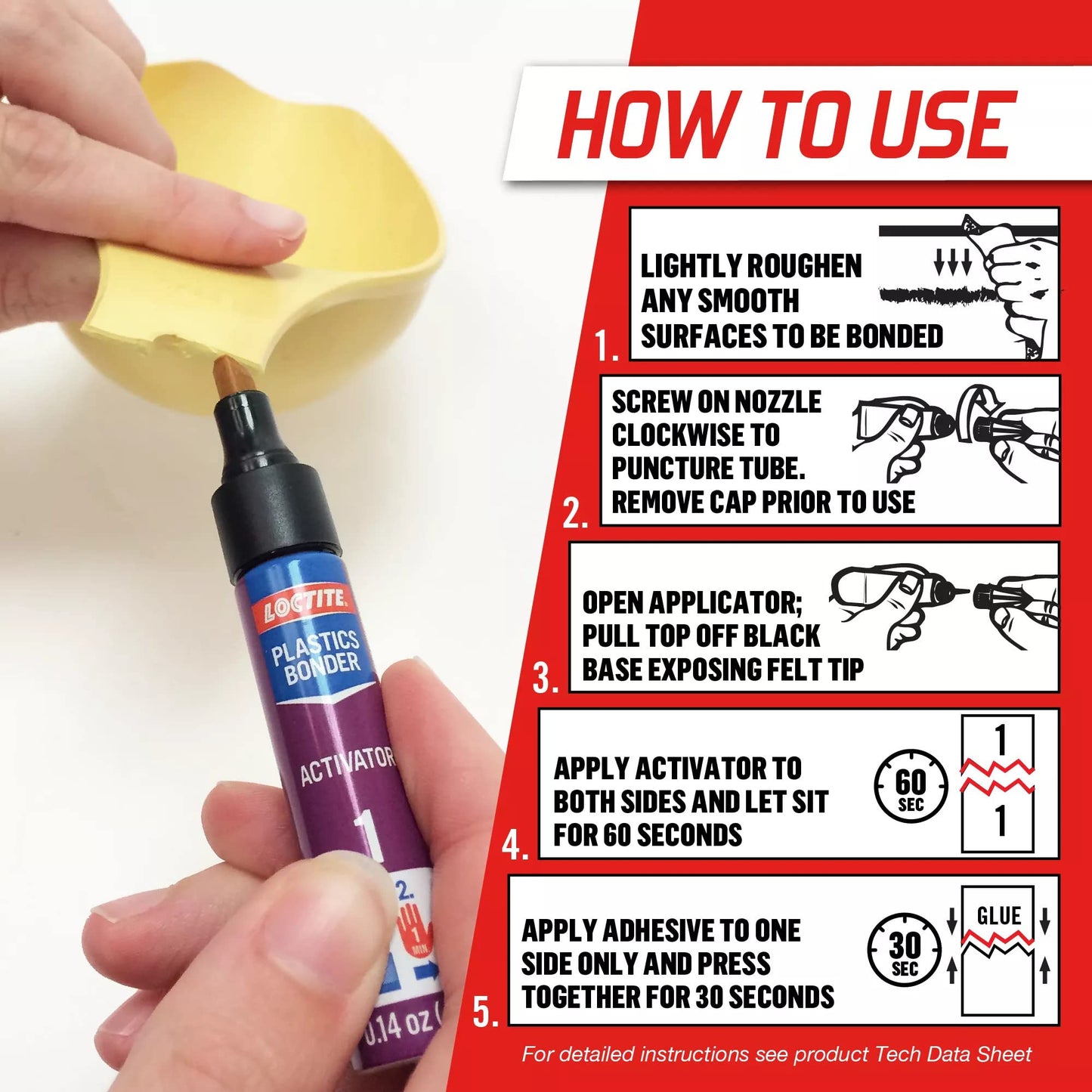 Loctite Super Glue Plastics Bonding System, Clear Kit, 1-0.14 oz Activator Stick + 1-0.07 oz Glue Tube