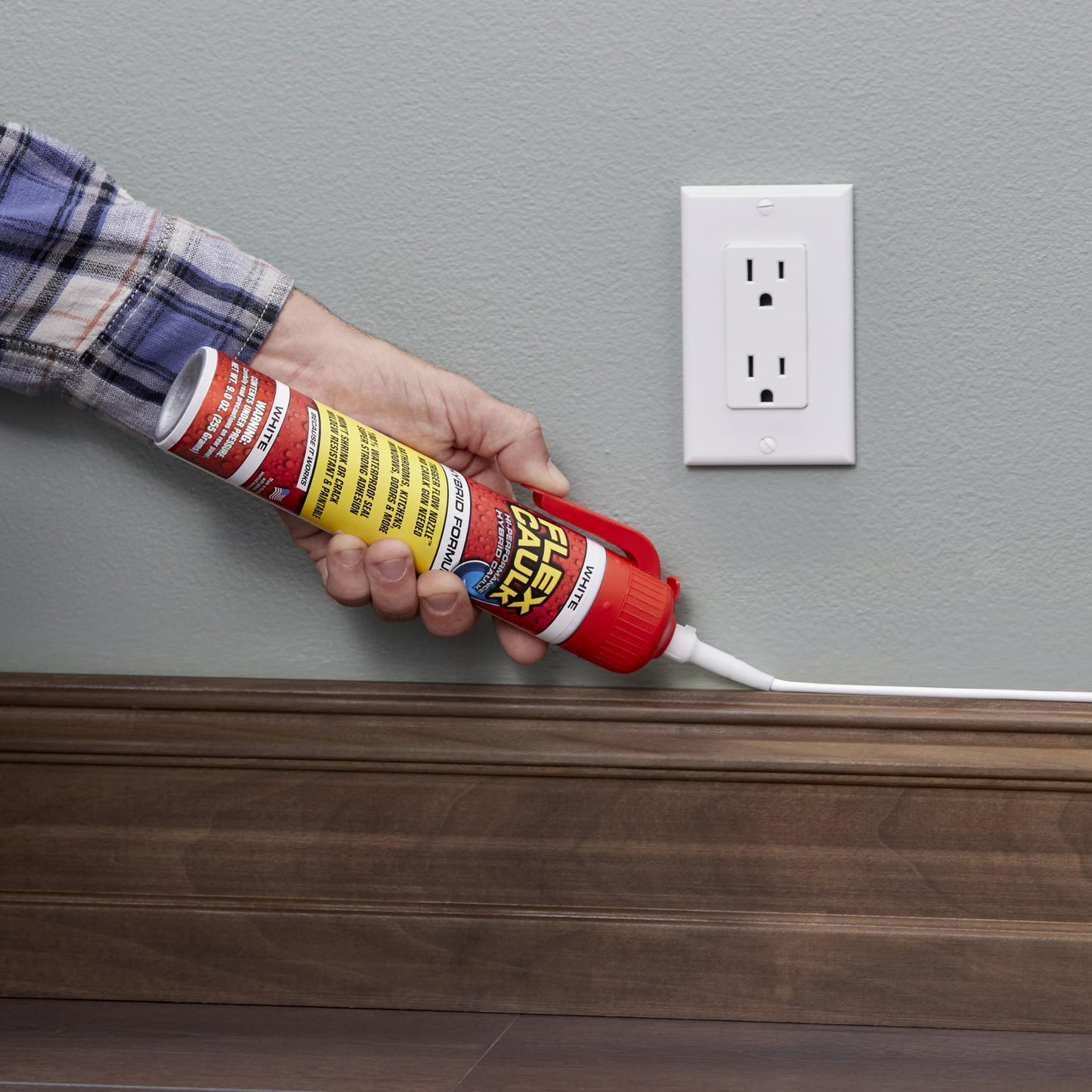 Flex Caulk Hybrid Polymer Sealant, Waterproof, Strong, Paintable, Indoor, Outdoor, Bath, Shower, Sink, Window, Baseboards, Door, RV, Roof, Wood, Auto & Marine, White, 9 oz, 1-Pack