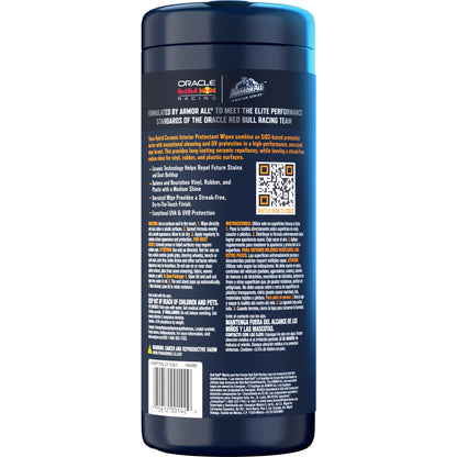 Armor All Podium Series Hybrid Ceramic Medium Shine Protectant Wipes, 25 Count, Interior Car Wipes Developed in Collaboration With Oracle Red Bull Racing
