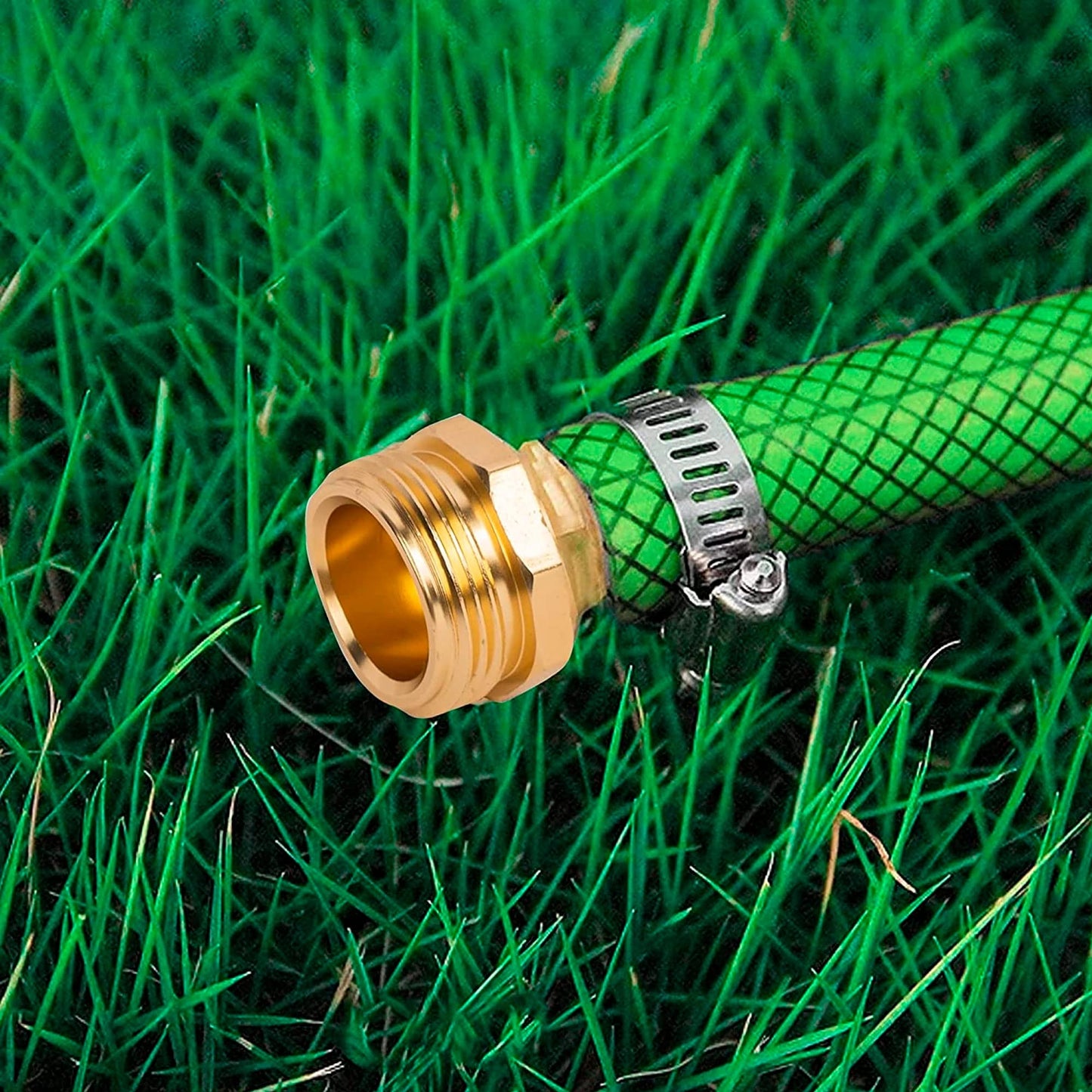 Hourleey Garden Hose Repair Connector with Clamps, Fit for 3/4" or 5/8" Garden Hose Fitting (6-Set)