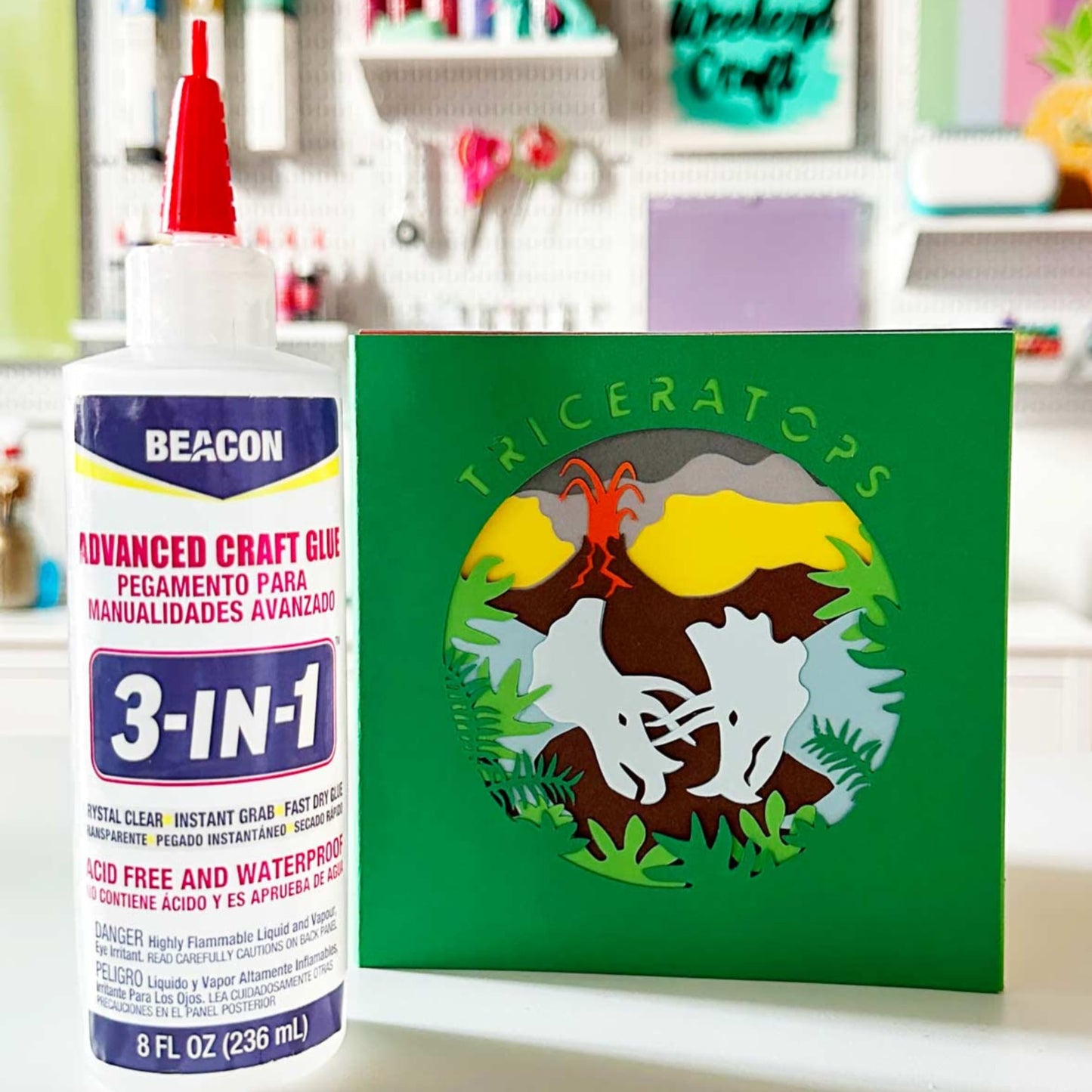 BEACON 3-in-1 Advanced Craft Glue - Fast-Drying, Crystal Clear Adhesive for Wood, Ceramics, Fabrics, and More, 4-Ounce