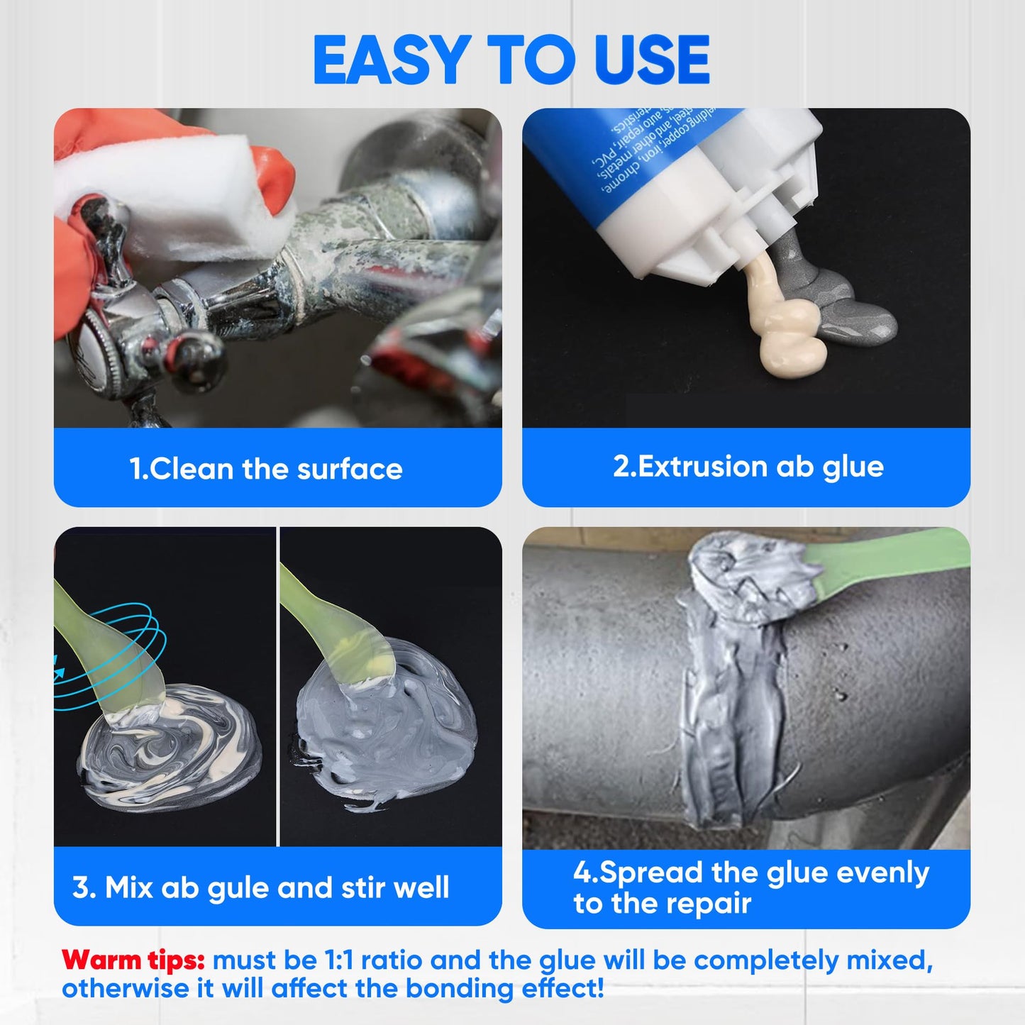 Metal Glue, 1.76 oz Heavy Duty Weld Waterproof Epoxy Casting Adhesive, The Strongest Welding and Liquid Filler for Metals, Plastics, Stainless Steel,Cement, Ceramics,Wide Range of Materials at Once!