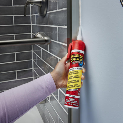 Flex Caulk Hybrid Polymer Sealant, Waterproof, Strong, Paintable, Indoor, Outdoor, Bath, Shower, Sink, Window, Baseboards, Door, RV, Roof, Wood, Auto & Marine, White, 9 oz, 1-Pack