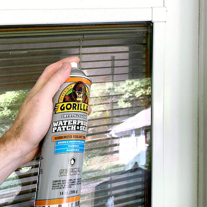 Gorilla Waterproof Patch & Seal Rubberized Sealant Spray, Crystal Clear, 14 Ounce (Pack of 1) - Seals Out Water, Air, and Moisture
