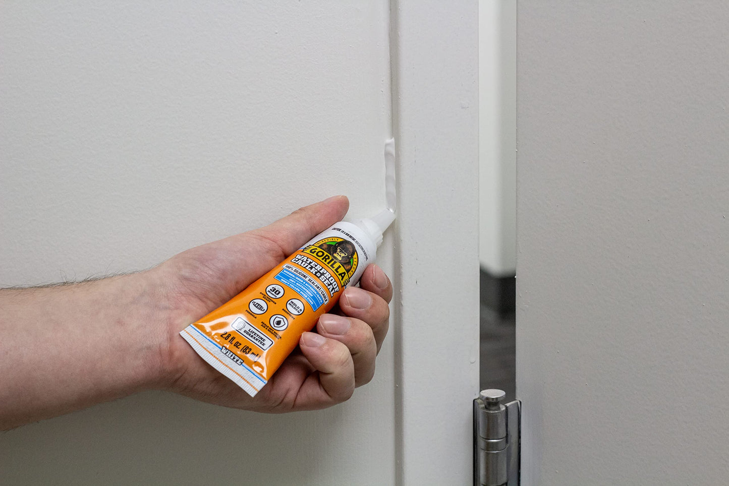 Gorilla 100% Silicone Caulk, Waterproof Sealant, 2.8oz Squeeze Tube (Pack of 2) – Clear -10 Year Mold Resistant Kitchen, Window, Bath, Marine, Door and More